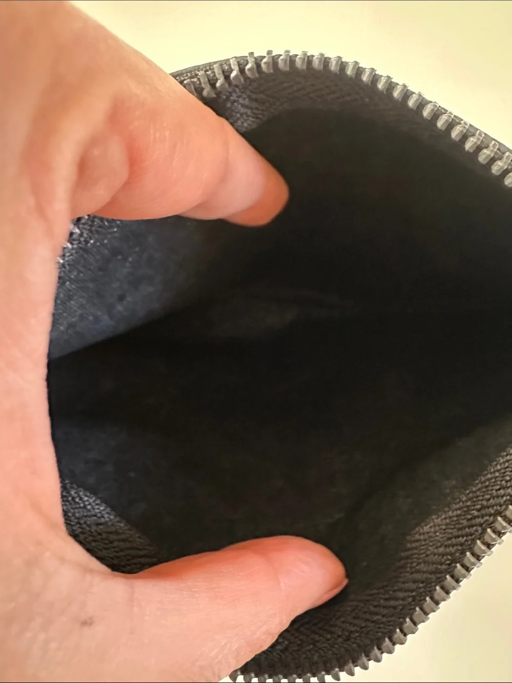 AGL Genuine black ostrich  leather zipper pouch clutch  AGL black